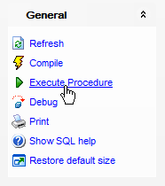 Procedure Editor - Executing procedure