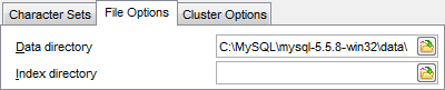 Table Properties - Setting file options