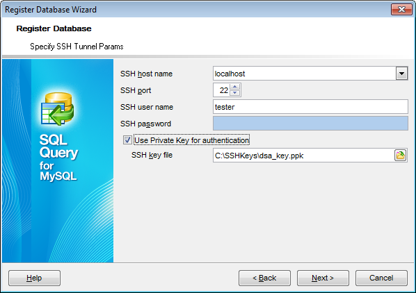 hs3222 - Specifying SSH Tunnel parameters