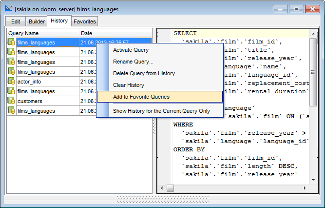 hs3330 - Query History