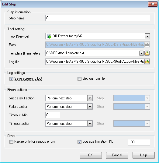 Scheduling and Performing tasks - Task Editor - Step Editor