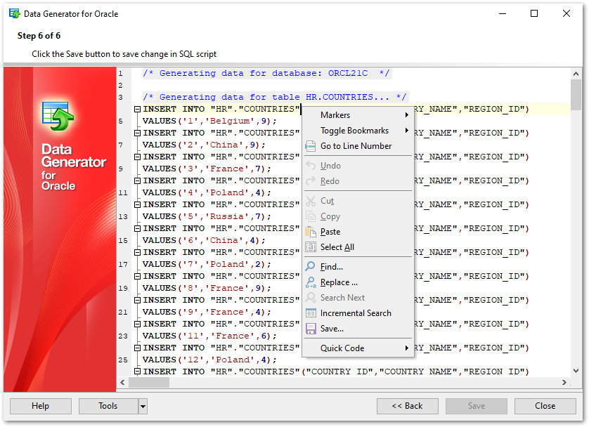 Step 6 - Editing generation script