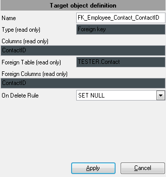 Step 5 - Editing target objects - Target key properties