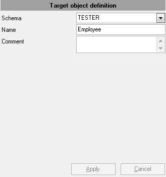 Step 5 - Editing target objects - Target table properties