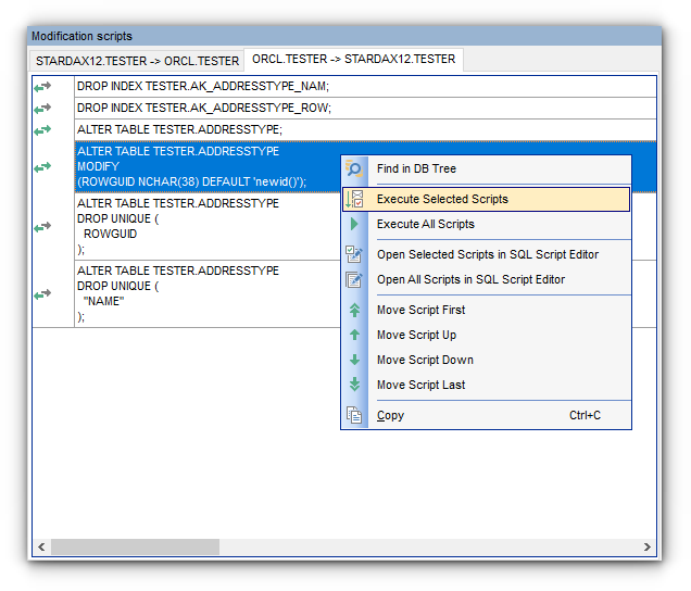 Working with Project - Modification Scripts