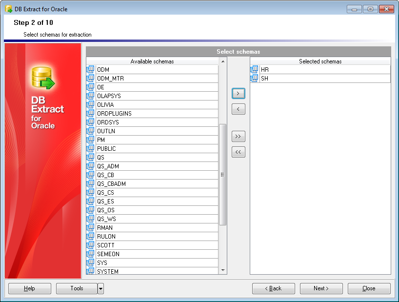 hs2106 - Step2 - Selecting schemas