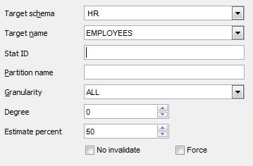 Advanced Statistics Wizard - Specifying additional settings - Index