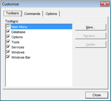 Appendix - Customize - Toolbars