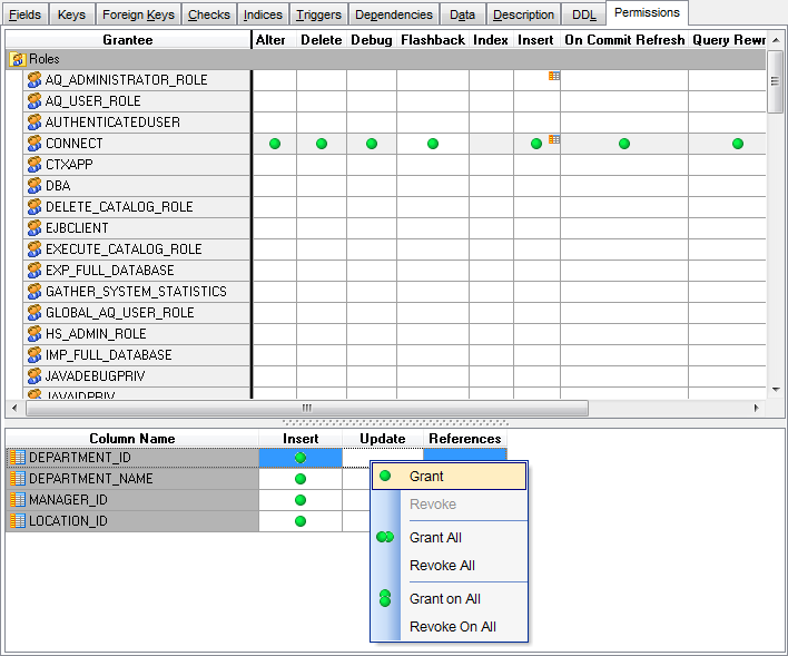 Appendix - Setting object permissions