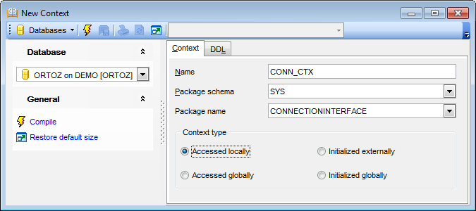 Context Editor - Editing Context definition