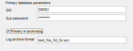 Create Database Wizard - Setting memory parameters - Standby database