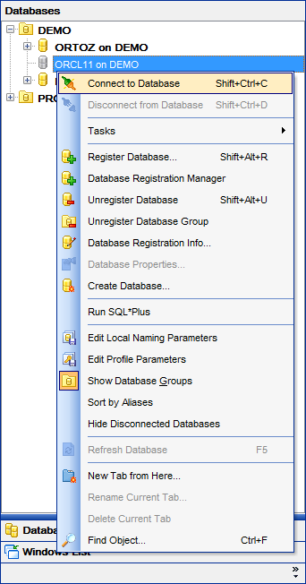 DB Explorer - Connecting to databases