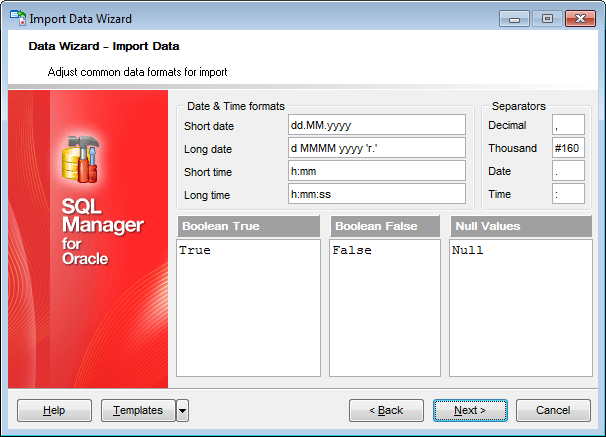 Import Data - Adjusting data formats