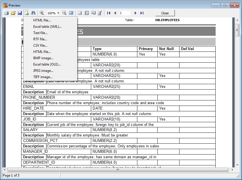 Print Metadata - Preview