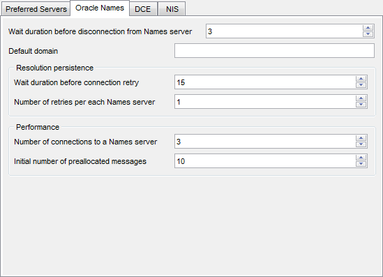 Profile parameters - Naming - Oracle Names