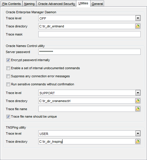 Profile parameters - Utilities