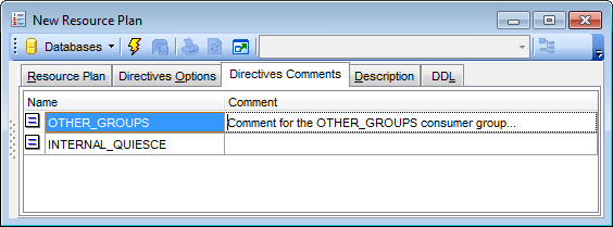 Resource Plan Editor - Directive Comments