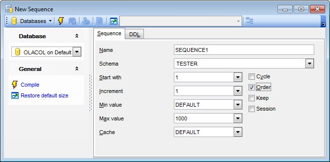 Sequence Editor - Editing sequence definition