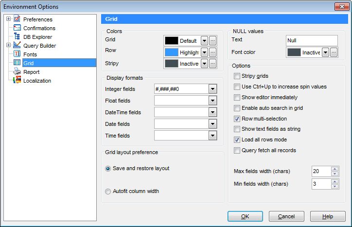 hs4117 - Environment Options - Grid