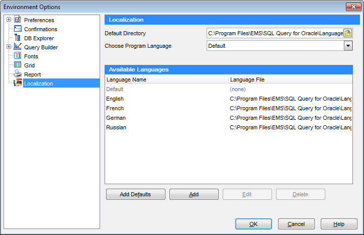 hs4119 - Environment Options - Localization