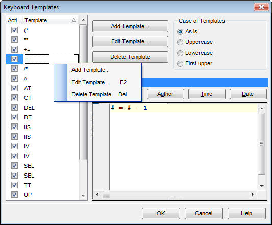 Keyboard Templates