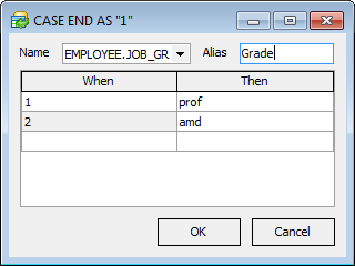 Query Builder - Setting output fields - CASE