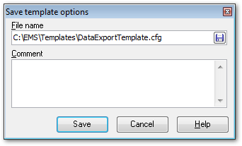 Using configuration files - Save Template options