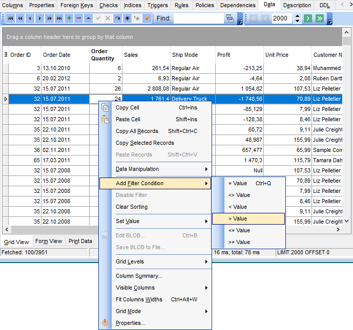 Data View - Grid View - Quick Filter