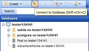 DB Explorer - Connecting to databases - Toolbar