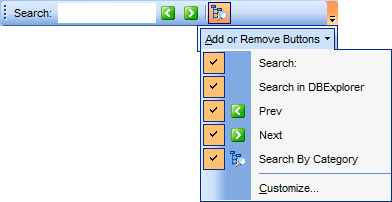 DB Explorer - Search Panel - Customize