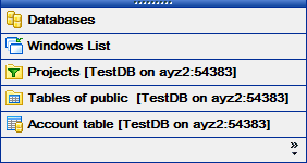 DB Explorer - Using tabs - View as tabs