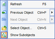 Dependency Tree - Using Navigation bar - popup menu