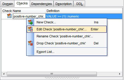 Domain Editor - Managing domain checks