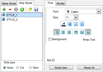 Export Data - Format-specific options - Excel 2007 - Strip Styles