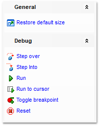 Function debugger - Using Navigation bar