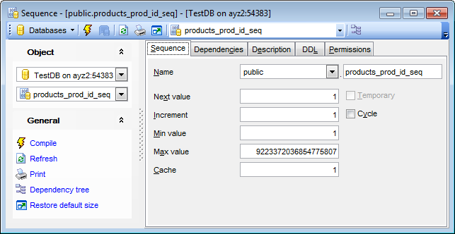 Sequence Editor - Editing sequence definition