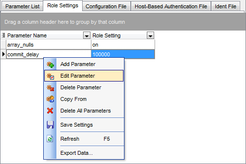 Server Configuration - Modifying Role Settings