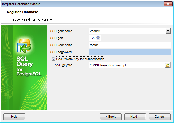 hs3222 - Specifying SSH Tunnel parameters