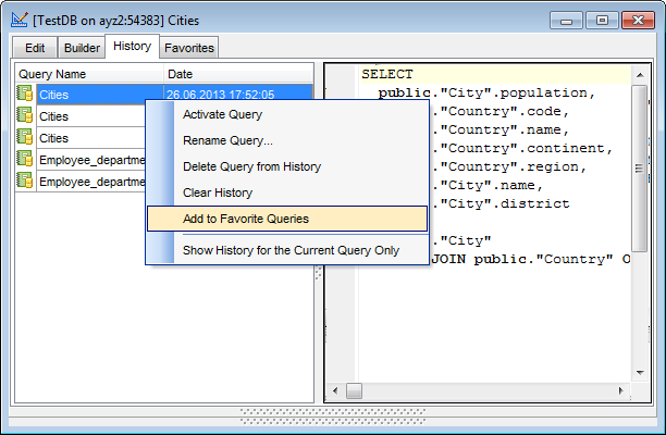 hs3330 - Query History