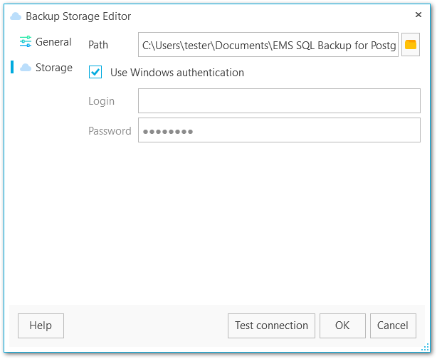 Backup storage editor -SMB