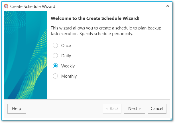 Schedule wizard - Welcome step