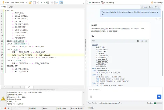 SQLManager for Interbase - исправление ошибки с помощью ИИ-ассистента