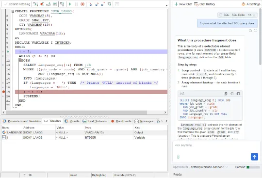 SQLManager for Interbase - отладка процедур