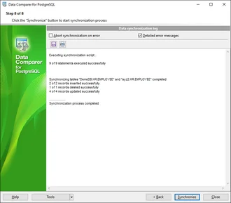 Запуск процесса синхронизации
