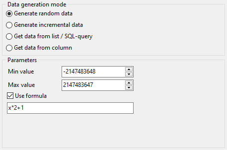 Параметры поля Integer