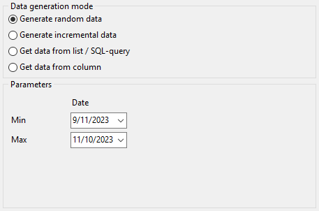 Параметры поля Date