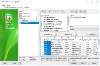 Сопоставление данных таблиц