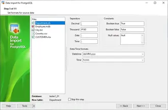 Установка базового формата данных