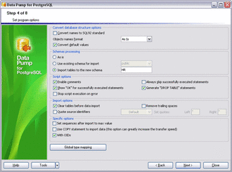 Установка необходимых параметров