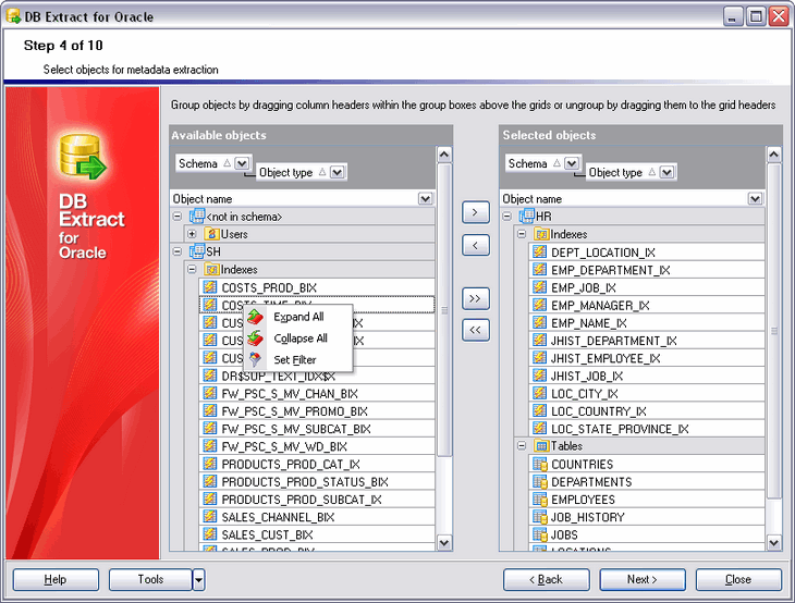 EMS Database Extract for Oracle